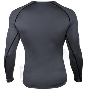 Camiseta de Compresión Transpirable de Tela Tejida Unisex Aerofaster, Cuello Redondo, Corte Ajustado, Secado Rápido, Uso Diario Informal, Gris Oscuro - Product Image 3