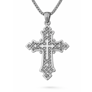 Pendentif croix coptique éthiopienne en argent, bijou religieux personnalisé souvenir - Product Image 1