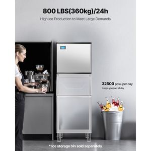Macchina per la produzione di ghiaccio commerciale in acciaio inossidabile da 26 pollici 800 libbre/24 ore cubetto di ghiaccio modulare autopulente per macchina per gelato - Product Image 3