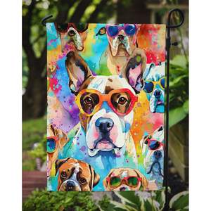 Multicolor Hippie Dawg Boxer <b>Garden</b> <b>Flag</b> Mailbox Decorative Yard Banner for Patio Artwork for Flower Beds - Product Image 3