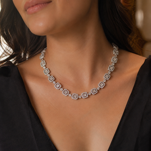 Moissanite Link <b>Chain</b> Necklace 925 Sterling Silver Baguette Cut Hip Hop <b>Iced</b> <b>Out</b> Jewelry Women's Style GRA Certified - Product Image 4