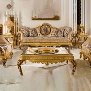 Juego de Sofás de Madera con Relleno de Esponja, Diseño Europeo de Lujo, Duradero, para Sala de Estar, Hotel, Apartamento, en Oferta - Product Image 2