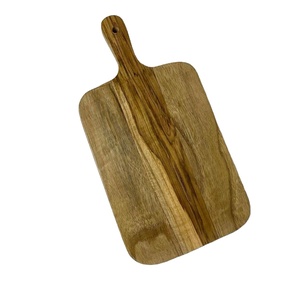 เขียงไม้สำหรับตัดพิซซ่าพร้อมที่จับสำหรับอบพิซซ่าขนมปังผักชีส - Product Image 1
