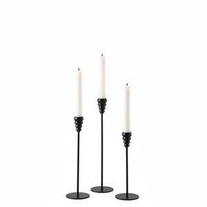 Classic Design <b>Black</b> Candle <b>Holders</b> Set Of 3 <b>Candlestick</b> <b>Holders</b> Deluxe Quality Metal Candle Stand <b>Holder</b> For Home Decoration - Product Image 6