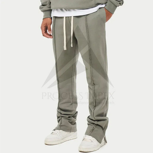 Conjunto Deportivo Casual para Hombre, con Capucha, Cierre Completo, Color Sólido, 2 Piezas, Transpirable, de Algodón, para Otoño - Product Image 5
