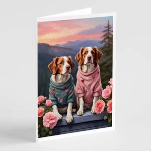 Lunatique Welsh Springer Spaniel Deux Coeurs Cartes De Voeux Pack 8 Cartes Vierge A7 Note Avec Enveloppes Taille 5x7 - Product Image 1