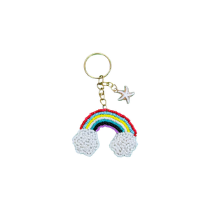 Luxury Handmade Embroidered Beaded <b>Key</b> <b>Ring</b> Charm Custom Eco-Friendly Stainless Steel Fashion <b>Bag</b> Accessory Premium Cute Star - Product Image 3