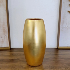 Jarrón Ovalado de Metal Dorado Moderno Hecho a Mano, Florero Decorativo Minimalista, Centro de Mesa de Lujo para Sala de Estar, Adorno de Mesa - Product Image 2
