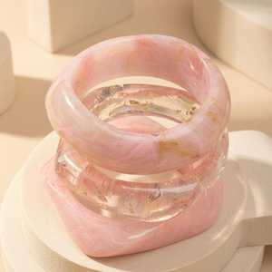 Pulseras de Resina Rosa, Forma Redonda, Joyería de Moda, Suministros para Manualidades, Diseño Artístico - Product Image 4