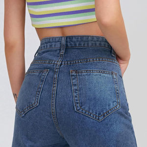 Shorts de Mezclilla Rectos de Cintura Alta, Estilo Americano, Casuales para Mujer, con un Corte Moderno - Product Image 3