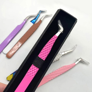 Pince à épiler de précision 90 degrés pour extensions de cils, en acier inoxydable avec pointe en fibre, personnalisable avec logo, vente en gros 2026 - Product Image 4