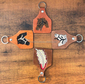 Llaveros de cuero tallados a mano, llaveros de cuero con forma exótica bonita, accesorios de cuero, llaveros bonitos para unisex - Product Image 5