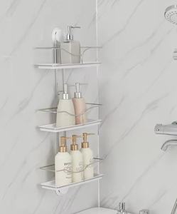 OEM/ODM Vietnam 3-Layer Suction Cup Shower Caddy Wall Mounted Bathroom <b>Storage</b> <b>Basket</b> Bath Shelf Organizer - Product Image 5