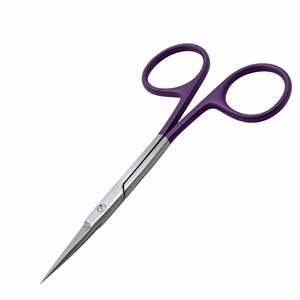 Tijeras Oftálmicas Quirúrgicas Rectas de Acero Inoxidable con Recubrimiento Morado Micro TC Iris de 4.5 Pulgadas, Afiladas, Instrumento CE - Product Image 1