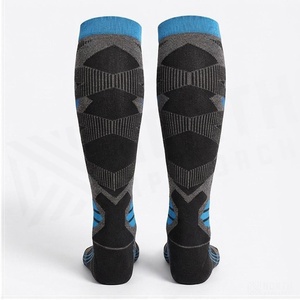 North Approach <b>Knee</b> <b>High</b> Running <b>Socks</b> Geometric Pattern Blue Breathable Adult Summer Sports <b>Socks</b> - Product Image 2