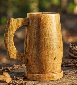 Handmade Wooden Coffee Mug Solid Wood Cup Natural Finish Rustic Design Eco Friendly <b>Drinkware</b> for Kitchen Dining - Product Image 3