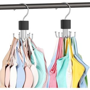 Confezione da 2 Appendiabiti Girevoli a 360 Gradi in Metallo Salvaspazio, Capacità Massima 36 Reggiseni, Organizzatore per Armadio - Product Image 2