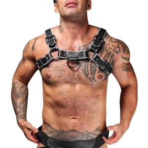 Arnés de Cuero para Hombre Hardline Bulldog, Amarillo, Ajustable, Ajuste en el Pecho, Cuero Premium, Ropa de Club - Product Image 5