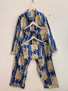 Ensemble de pyjama en coton imprimé animal, ensemble de chemises de nuit, ensemble de vêtements de détente pour femmes - Product Image 3