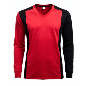 Camiseta de Manga Larga para Hombre, Cuello en V, Corte Regular, Ligera, Ajustada, 100% Algodón - Product Image 5