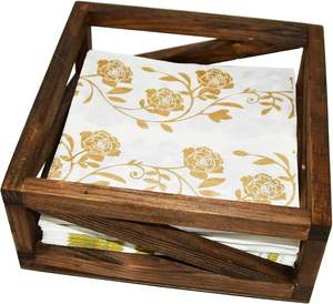 Porta Servilletas Rústico Marrón de Madera Maciza para Mesa de Cocina y Encimeras, Decoración Estilo Granja para Casa, Oficina, Cafetería, Bar - Product Image 4