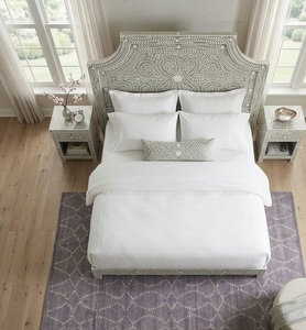 Base de Cama de Madera con Incrustaciones de Hueso Hecha a Mano en India, Decorativa con Perlas Pulidas, Mueble Moderno para Dormitorio - Product Image 4