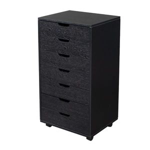 Armadio Mobile con 7 Cassetti in Legno Nero per Casa, Ufficio e Scuola, Struttura in Metallo per Uso in Armadio/Ufficio - Product Image 5