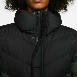 Veste longue à capuche pour homme, matelassée, coupe-vent, décontractée, en duvet, avec blocs de couleur, en polyester épais, fermeture éclair - Product Image 5
