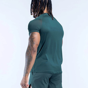 Nouveau design, logo personnalisé, t-shirt noir slim fit pour homme, entraînement sportif, été, tissu respirant et léger, vêtements de sport pour moi - Product Image 4