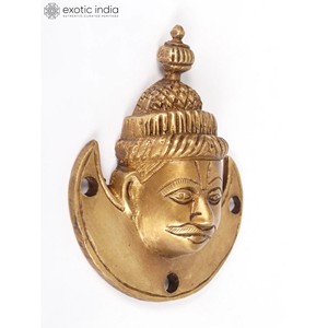 3 "Cara pequeña hecha a mano de Chandra Dev Artículo de latón para colgar en la pared para decoración del hogar y la pared Hecho EN LA India - Product Image 3