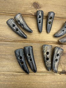 Luxury Eco-Friendly Handmade Horn Coat <b>Toggles</b> Flat Buttons with Oval Pattern for Jackets-Organic Material - Product Image 6