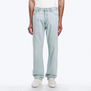 Jeans en denim pour homme à taille haute et coupe droite - Tissu tissé écologique respirant à séchage rapide - Style sportif vintage - Tout usage décontracté - Product Image 3