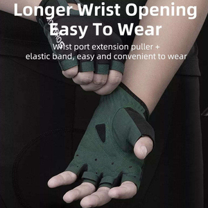 Gants de cyclisme en cuir mi-doigts chauds d'été, absorbant les chocs, tailles homme et femme, fabriqués en usine - Product Image 3
