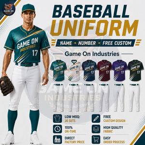 Uniformes de baseball personnalisés avec logo d'équipe, en tissu respirant de bonne qualité, lavables en machine, faible MOQ, pour la vente en gros - Product Image 2