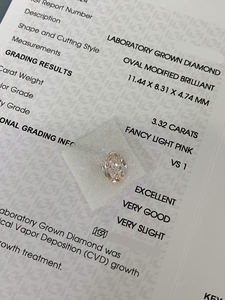 เพชรทรงรี 1.05 กะรัต ขายส่ง ได้รับการรับรองจาก IGI ความสะอาดระดับ VVS เพชรเม็ดเดี่ยวสำหรับทำเครื่องประดับ เพชรแฟนซีสีชมพู CVD ผลิตในห้องปฏิบัติการ - Product Image 4