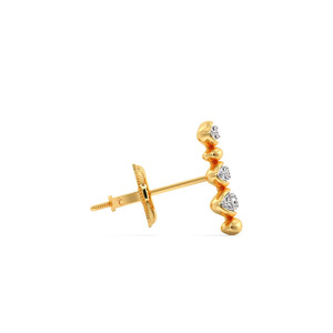 Pendientes de aro redondos con diamantes en capas doradas - Product Image 3