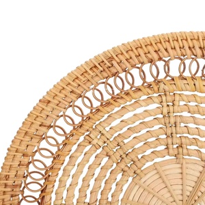 Wicker Round Placemat <b>Kitchen</b> <b>Accessory</b>, Handmade Rattan Placemats, Custom Woven Table Decor - Product Image 4