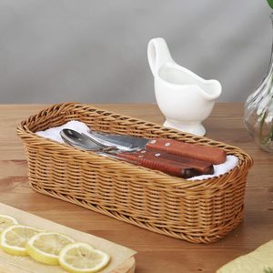 Best Seller High Quality Storage <b>Basket</b> <b>Plastic</b> Rattan Top Choice Modern Luxury Eco-Friendly Multifunction Box Utensil Organizer - Product Image 5