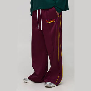 Men's Plus Size Mid Waist Straight Flat Front Elastic Worsted Fabric Gym Sweatpants Joggers Sportswear Casual Track <b>Pants</b> - Product Image 1