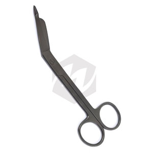 Ciseaux à pansements Lister de qualité supérieure, finition titane noir, 5,5 pouces, instruments médicaux de qualité supérieure pour les premiers secours et les situations d'urgence - Product Image 1
