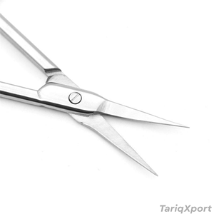 Pince à cuticules courbée de deuxième génération, style russe, en acier inoxydable, avec repousse-cuticules, pour manucure et soin des ongles, pour l'exportation - Product Image 2
