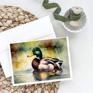 Mallard Whimsical A7 Tamaño 5x7 Tarjetas de notas en blanco Paquete de 8 tarjetas de felicitación con sobres - Product Image 2