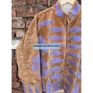 Boho Chic <b>Jacket</b> Handmade <b>Velvet</b> Suzani Embroidered <b>Jacket</b> Coat <b>Women's</b> Party Wear Coat With Two Side Pocket - Product Image 2