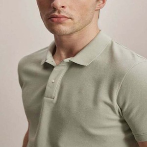 Polo à manches courtes pour homme, couleur unie, décontracté, tricoté, boutonné devant, coupe classique, coton piqué respirant - Product Image 3