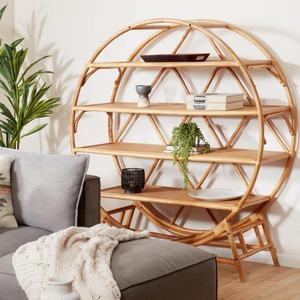 Creative Design Rattan Shelving Circular Room <b>Storage</b> Organizer Durable Hand Crafted <b>Wicker</b> Plant Stand Home Decorative <b>Unit</b> - Product Image 3