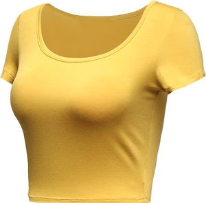 Hot Selling Women <b>Crop</b> <b>Top</b> T-shirt New Design High Quality Nylon/Cotton Breathable Customizable Adults Sizes - Product Image 2