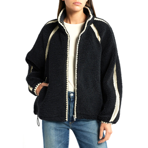Veste en polaire sherpa pour femme, fermeture éclair intégrale, manteau d'hiver chaud, veste décontractée pour l'extérieur, logo personnalisé, vente en gros OEM - Product Image 2