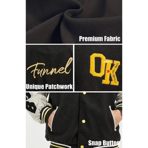 Blouson bombardier universitaire de baseball pour hommes, veste universitaire, broderie en chenille, manches en cuir, ensemble d'hiver personnalisable Letterman - Product Image 5