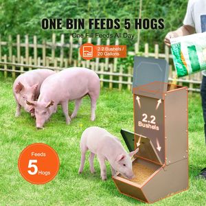 Comedero de Acero Reforzado para Cerdos, Capacidad de 2.2 Bushels, Comedero de Una Puerta para Lechones, Comedero Multiusos para Animales - Product Image 2