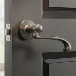 Luxury <b>Antique</b> <b>Black</b> Brass <b>Door</b> <b>Handle</b> Set | Elegant Curved Lever <b>Handle</b> with Round Rose for Classic Interior <b>Doors</b> - Product Image 4